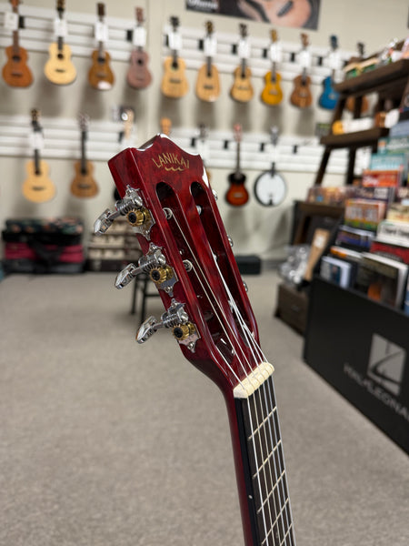 LANIKAI QM-RDCEG Quilted Maple Electric Guitalele w/Case - Transparent Red Guitarlele