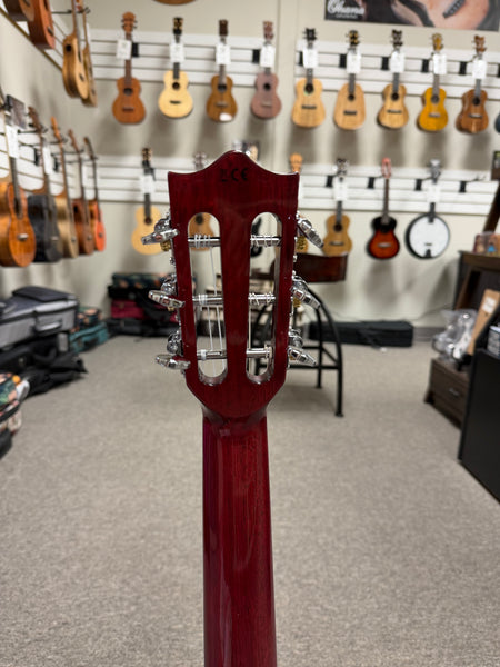 LANIKAI QM-RDCEG Quilted Maple Electric Guitalele w/Case - Transparent Red Guitarlele