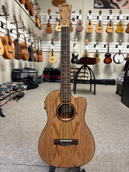 LANIKAI OA-CEB Oak Electric Baritone Ukulele w/Case - Cutaway/Fishman Pickup