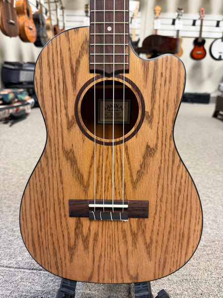LANIKAI OA-CEB Oak Electric Baritone Ukulele w/Case - Cutaway/Fishman Pickup