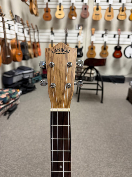 LANIKAI OA-CEB Oak Electric Baritone Ukulele w/Case - Cutaway/Fishman Pickup