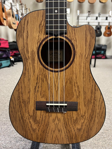 LANIKAI OA-CEB Oak Electric Baritone Ukulele w/Case - Cutaway/Fishman Pickup