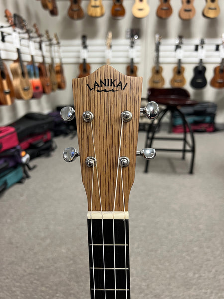 LANIKAI OA-CEB Oak Electric Baritone Ukulele w/Case - Cutaway/Fishman Pickup