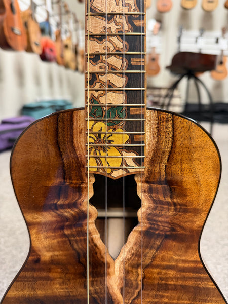 Coast Ukulele Custom Solid Koa Tenor Ukulele w/Case  #98 - Live Edge Soundhole