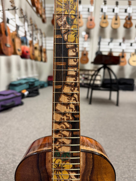 Coast Ukulele Custom Solid Koa Tenor Ukulele w/Case  #98 - Live Edge Soundhole