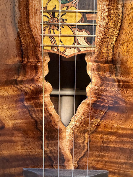 Coast Ukulele Custom Solid Koa Tenor Ukulele w/Case  #98 - Live Edge Soundhole