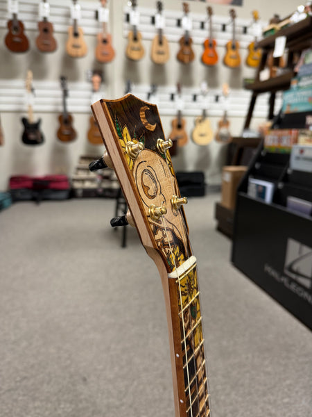 Coast Ukulele Custom Solid Koa Tenor Ukulele w/Case  #98 - Live Edge Soundhole