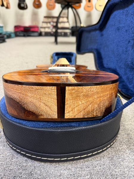 Coast Ukulele Custom Solid Koa Tenor Ukulele w/Case  #98 - Live Edge Soundhole