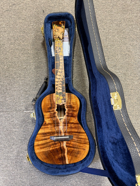 Coast Ukulele Custom Solid Koa Tenor Ukulele w/Case  #98 - Live Edge Soundhole