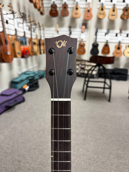 Oli L1-BA-S Solid Acacia Satin Baritone Ukulele w/Case