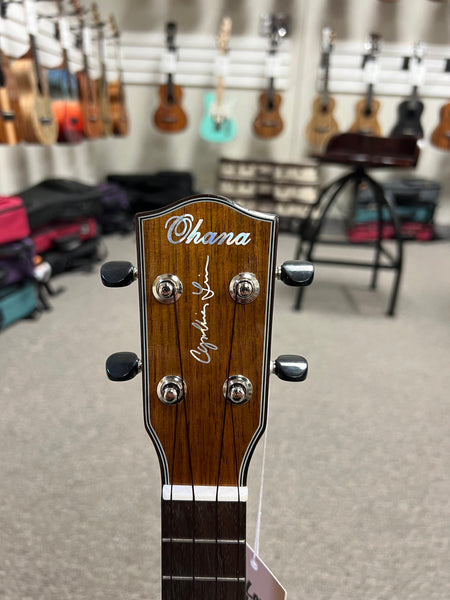 Ohana CK-35CGE-CL Cynthia Lin Solid Mahogany Electric Concert Ukulele w/Case