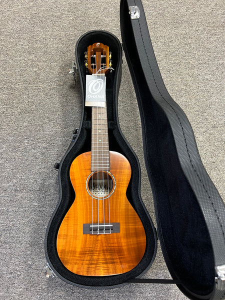 OHANA CK-450 Solid Koa Concert Ukulele w/Hard Shell Case