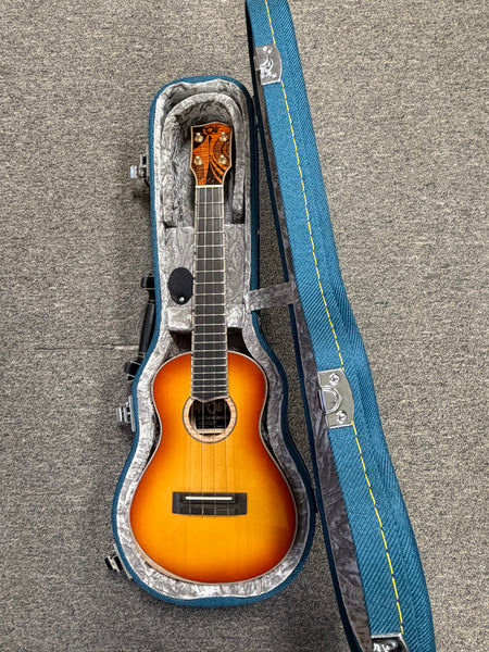 Oli L2-CSFM-LB Solid Spruce/Flame Maple Concert Ukulele w/Case - Light Burst Finish