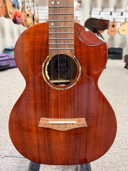 Flight Mustang Solid Acacia Tenor Electric Ukulele w/Case - Royal Series