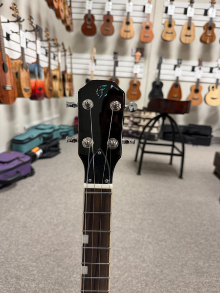 Flight Vanguard Solid Body Electric Ukulele w/Case - Transparent Black TBK