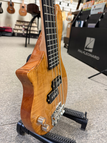 Tiny Boy Left Handed Spalted Maple 4 String Solid Body Bass w/Case - TBJ-3400LH-NSM Lefty Short Scale Bass