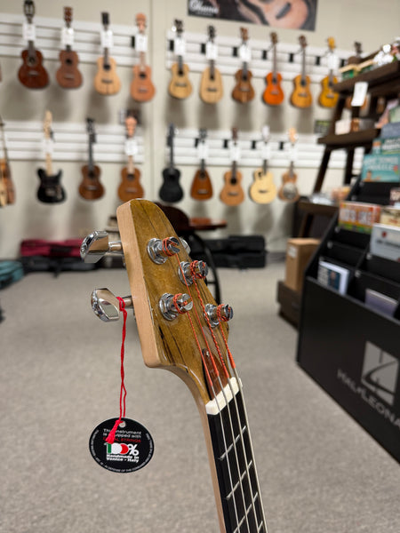 Tiny Boy Left Handed Spalted Maple 4 String Solid Body Bass w/Case - TBJ-3400LH-NSM Lefty Short Scale Bass