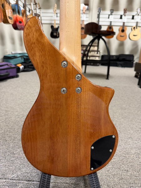 Tiny Boy Left Handed Spalted Maple 4 String Solid Body Bass w/Case - TBJ-3400LH-NSM Lefty Short Scale Bass