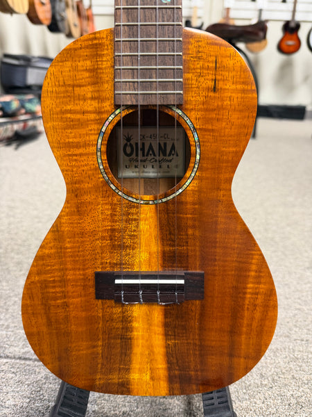 Ohana CK-450-CL Cynthia Lin Solid Koa Concert Ukulele w/Case - Pre Loved