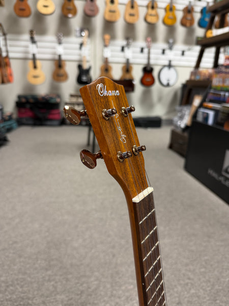 Ohana CK-450-CL Cynthia Lin Solid Koa Concert Ukulele w/Case - Pre Loved