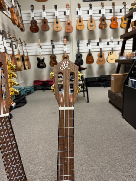 Ortega Double Neck 4 & 8 String Acacia Electric Tenor Ukulele w/Case  - Pre-Loved