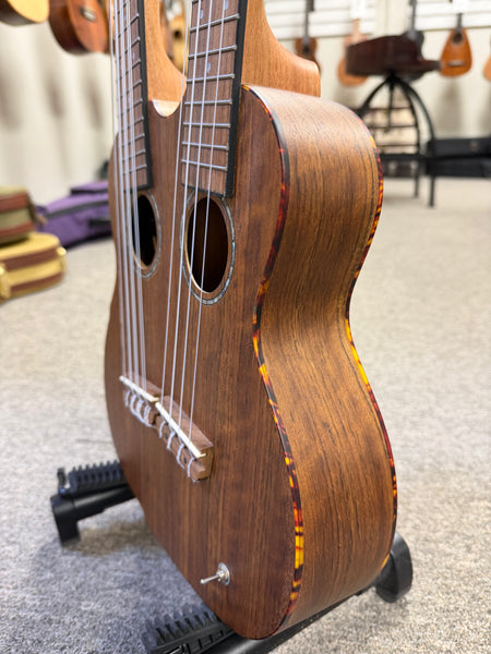 Ortega Double Neck 4 & 8 String Acacia Electric Tenor Ukulele w/Case  - Pre-Loved