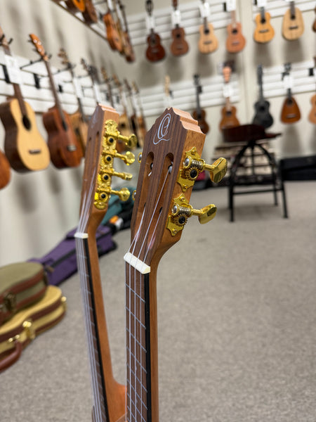 Ortega Double Neck 4 & 8 String Acacia Electric Tenor Ukulele w/Case  - Pre-Loved