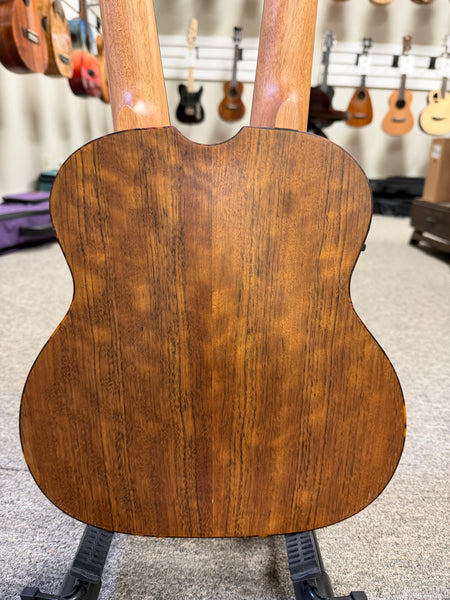 Ortega Double Neck 4 & 8 String Acacia Electric Tenor Ukulele w/Case  - Pre-Loved