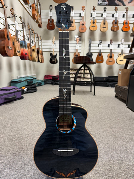aNueNue Black Whale Solid Cedar/Maple/Rosewood Tenor Ukulele w/Case