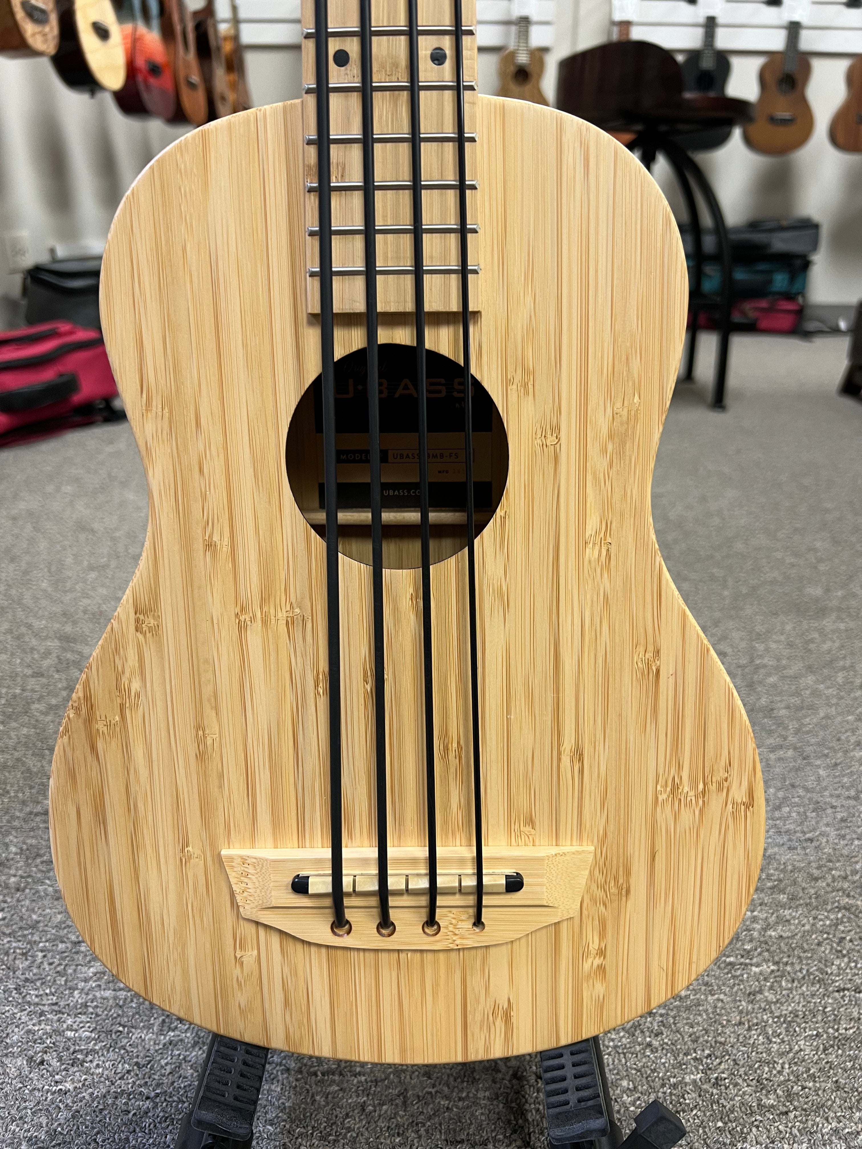 あいうえお様　Inner Bamboo Bass Instrument U-II KALA Solid Bamboo U-Bass w/Case - UBASS-BMB-FS
