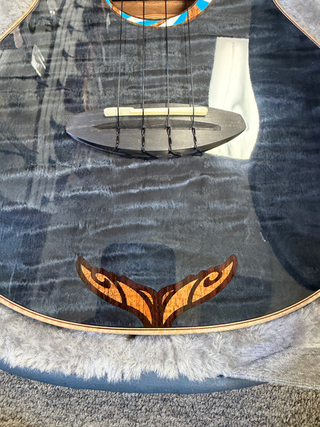 aNueNue Black Whale Solid Cedar/Maple/Rosewood Tenor Ukulele w/Case