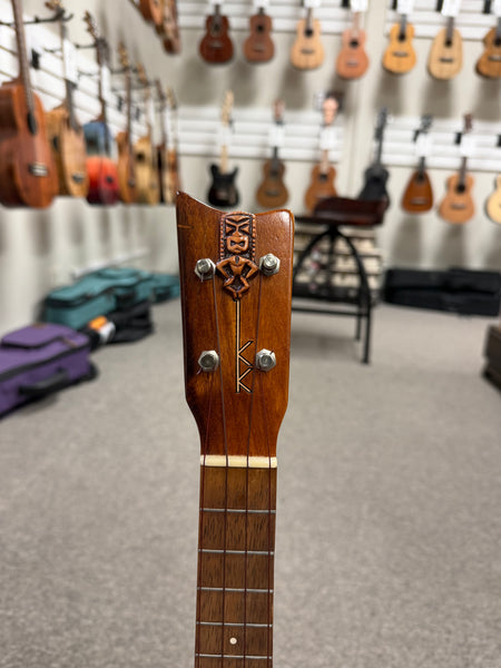 Kamaka Vintage Tiki Solid Koa Concert Ukulele w/Case - Made in Hawaii - Pre-Loved