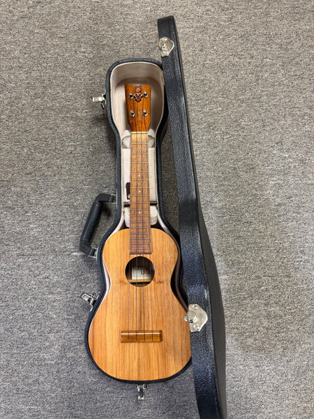 Kamaka Vintage Tiki Solid Koa Concert Ukulele w/Case - Made in Hawaii - Pre-Loved