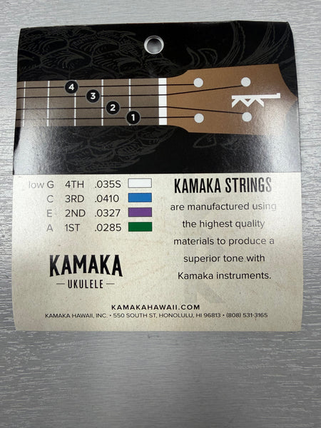 Kamaka Black Nylon Tenor Ukulele Strings - Low G Set