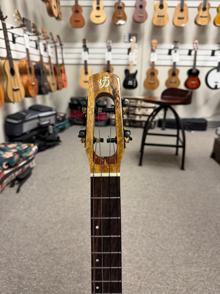 Flight Fireball Solid Mango Electric Baritone Ukulele w/Case #3 - Royal Series