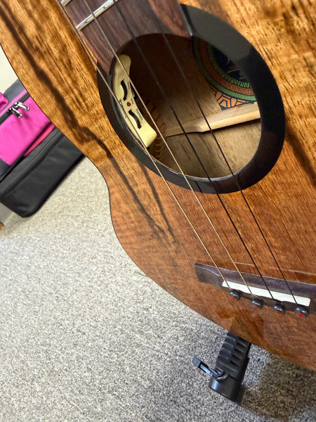 Flight Fireball Solid Mango Electric Baritone Ukulele w/Case #3 - Royal Series