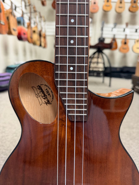 KALA Night Owl Acacia Revelator Electric Tenor Ukulele w/Case #2