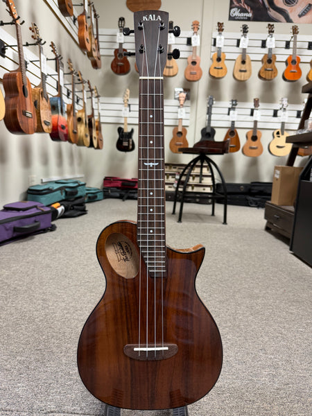 KALA Night Owl Acacia Revelator Electric Tenor Ukulele w/Case #4