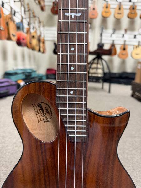 KALA Night Owl Acacia Revelator Electric Tenor Ukulele w/Case #4