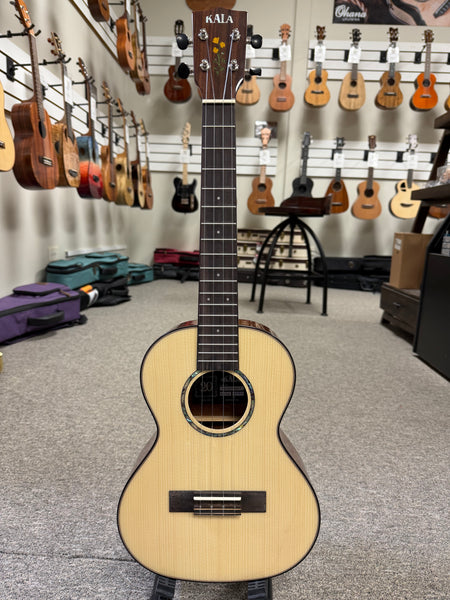 KALA KA-20th-SQS-T Solid Spruce/Quilted Sapele Tenor Ukulele w/Case - 20th Anniversary Limited Edition