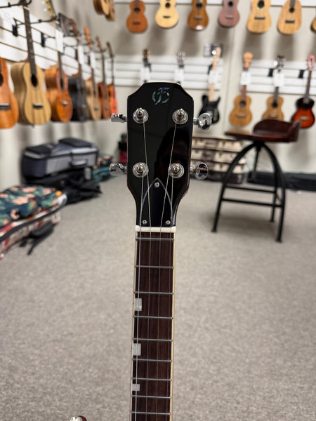 Flight Vanguard Solid Body Electric Ukulele w/Case - Transparent Black TBK
