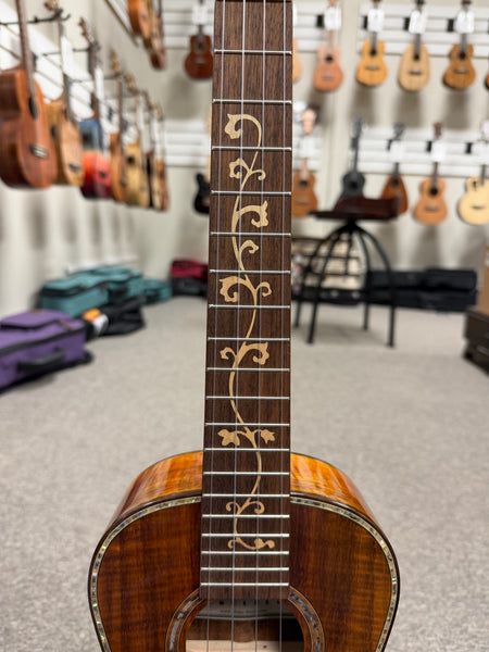 OHANA TK-575G Solid Premium Koa Tenor Ukulele w/Case - Limited Edition