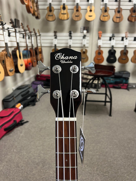 Ohana OBU-22 Compact Acoustic Electric Bass w/Case - Solid Spruce/Mahogany