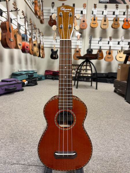 OHANA SK-50G Soprano Ukulele - Solid Cedar/Solid Rosewood