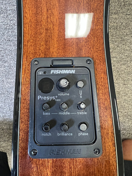 Ohana OBU-22 Compact Acoustic Electric Bass w/Case - Solid Spruce/Mahogany