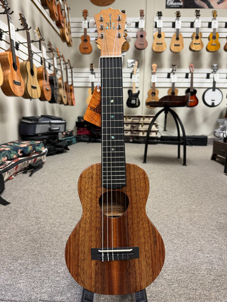 KoAloha KTM-10D6 Solid Koa 6 String Pikake Tenor Guitarlele/Guilele w/Case - Made in Hawaii