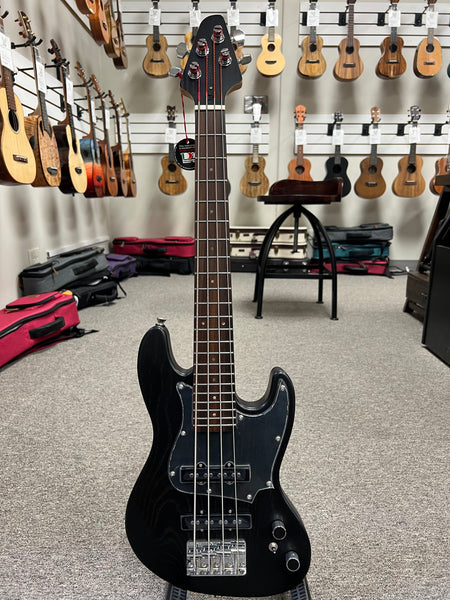 Tiny Boy Ash Body 4 String Solid Body Black Bass w/Case - TBJ-4400B Short Scale Bass