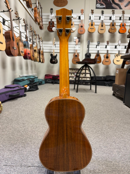 OHANA CK-350G Solid Koa Concert Ukulele w/Hard Shell Case