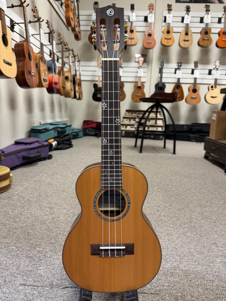 OHANA CK-50ME Concert Ukulele - Solid Cedar/Striped Ebony