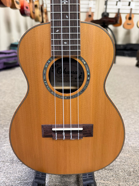 OHANA CK-50ME Concert Ukulele - Solid Cedar/Striped Ebony